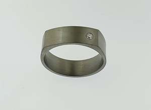 Gents Rings: Tantalum & Diamond Ring