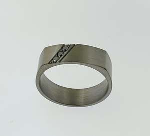 Tantalum & Black Diamond Ring