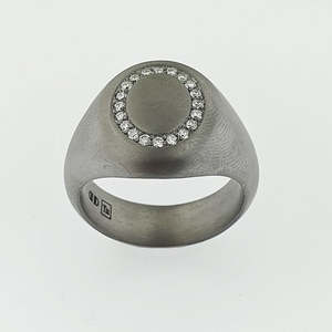 Gents Rings: Tantalum & Lab Grown Diamond Ring