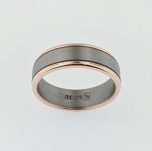Gents Rings: Tantalum & 9ct Rose Gold Ring