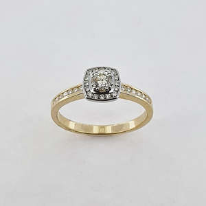 Engagement Rings: Diamond 9ct Gold Halo Ring