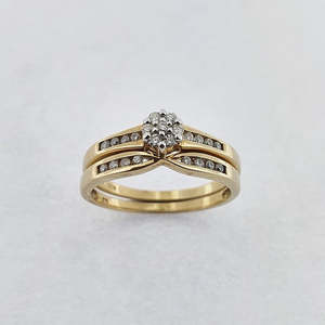 Diamond 9ct Gold Wedding Set