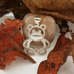 Sterling Silver Lockdown Teddy Bear Pendant