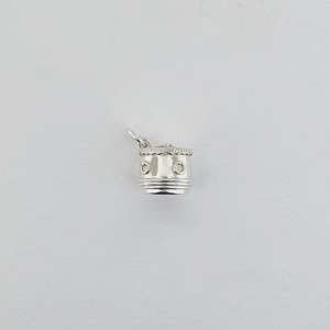 Paddling Sterling Silver Drum Charm