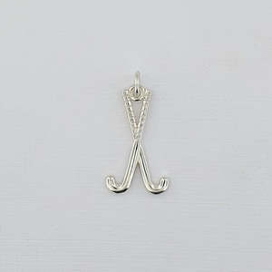 Hockey: Hockey Sterling Silver Sticks Pendant