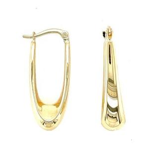 9ct Yellow Gold Elongated Hoop Earrings