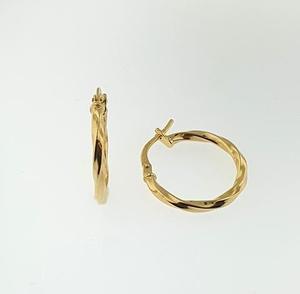 Bonded 9ct Yellow Gold & Silver Twisted Huggie Earrings