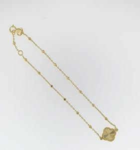 Bangles Bracelets: 9ct Yellow Gold Petal Flower Bracelet