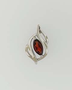 Pendants: Garnet Sterling Silver Pendant
