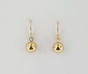 Euroball Drop 9ct Yellow Gold Earrings