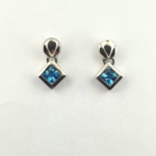 Blue Topaz Sterling Silver Stud Earrings