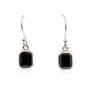 Black Tourmaline Sterling Silver Earrings