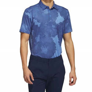 Mens Apparel: Adidas Flower Mesh Polo Blue