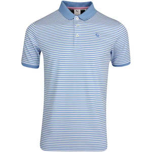 Mens Apparel: Puma Arnold Palmer Signature Strip Polo Light Blue