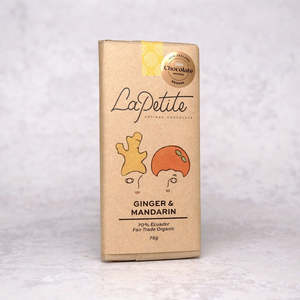 Ginger & Mandarin Dark Chocolate
70% Ecuador