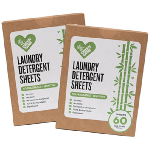 Reusable Eco Friendly: Greencane | Laundry Detergent Sheets | No Fragrance / 60 sheets