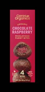 Ceres | Organic Wholefood Fudgy Bites - Choc Raspberry / 120g