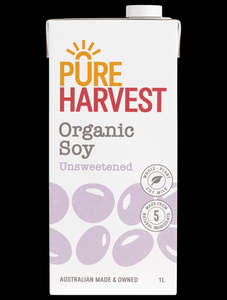 Beverages: Pure Harvest | Organic Soy Milk Unsweetened / 1lt