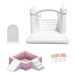 Bouncy Castles: © Mini Bounce + Play Set - Rosé Candy Pink