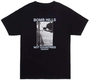 Gx 1000: GX1000 Bomb Hills Not Countries Tee / Black / Baby Blue