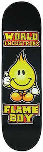 World Industries: World Industries Gold Flame Boy Deck 8.38"