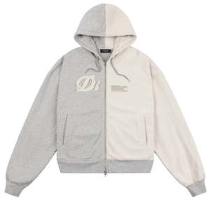 Dime Reverse French Terry Zip Up Hoodie / Heather Grey