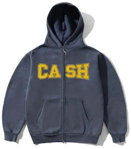 Cash Only Campus Zip Thru Hoodie / Washed Navy