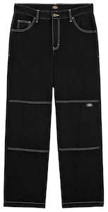 Dickies Loose Fit Double Knee Denim Jeans / Black
