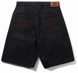 Mens Shorts: Butter Goods Blotch Denim Shorts / Streaky Black