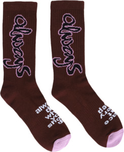 Always Do What You Should Do Script Socks / Brown