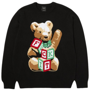 Huf Gift Bear Intarsia Sweater / Black