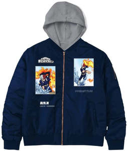 Primitive x My Hero Academia Shoto Todoroki Bomber Jacket / Navy