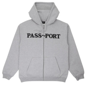 Passport Official Zip Up Hoodie / Ash