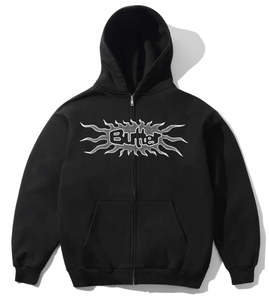Hoodies Crew Sweatshirts: Butter Goods Solar Zip-Thru Hoodie / Black