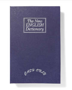 Cash Only Dictionary Stash Box