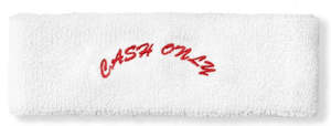 Cash Only: Cash Only Logo Sweatband / White