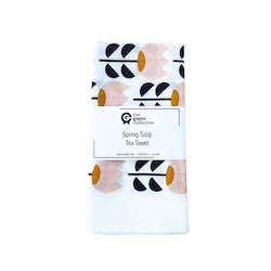 Tea Towels: Spring Tulip Tea Towel by Lemonni (50% Linen)