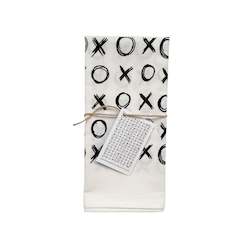 Tea Towels: XOXO Tea Towel by Clouds of Colour (50% Linen)