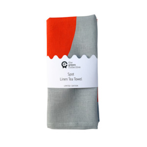 SPRUCE cloth: Neon Orange SPOT Tea Towel by The Green Collective (50% Linen)