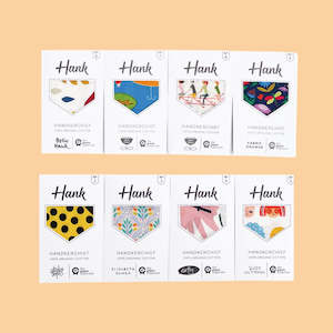 HANK GIFT BOX SET included designs 2 - 9 | Organic Cotton Handkerchief (total of 8)