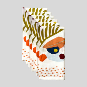 Napkin Sets Of 6 Hank: Napkins Spring - Organic Cotton Sets of 6