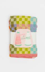 New Foekje Fleur Towels: NEW Foekje Fleur - Multi Cloth Duo #84 Checkered Check
