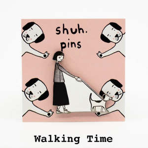 Pins Brooches: Walking Time Pin