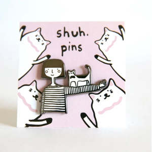 Pins Brooches: Cat On Arm Pin