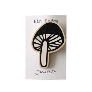 Mushroom Brooch - Black