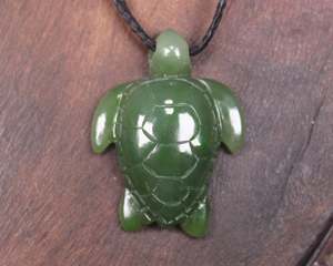 Other Jewellery Designs: NZ Greenstone Small Turtle Pendant (BM695) Hapopo Pounamu