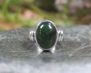 NZ Greenstone Sterling Silver S9 (AZ231) Rimu Pounamu