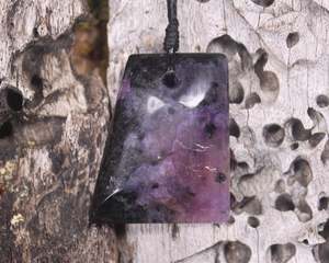 Gemstone Necklace: Charoite Medium Toki Pendant (BE913)