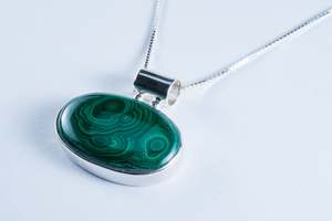 Malachite Sterling Silver Pendant (S133)