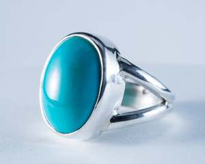 Kingman Mine Turquoise Sterling Silver Ring S7 (S602)